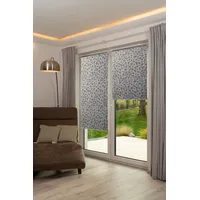 K-HOME Thermorollo Verdunklungsrollo ohne Bohren Grau Bedruckt B35 x