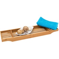 Relaxdays Badewannenablage braun