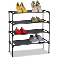 Relaxdays Schuhregal Stecksystem 4 Ebenen für 12 Paar Schuhe,