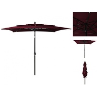 VidaXL Sonnenschirm mit Aluminium-Mast 3-lagig Bordeauxrot 2,5x2,5 m