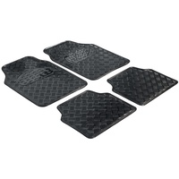 Walser Universal Fußmatten Gummi Metallic RiffelblechLook Komplett-Set carbon
