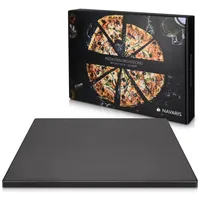 Navaris Pizzastein XL 38 x 30 cm Cordierit schwarz