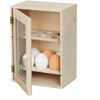 Relaxdays Eierschrank, für 12 Eier, Landhaus Stil, zum Hinstellen,