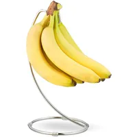 Relaxdays Bananenhalter mit rundem Standfuß, Bananenhaken, Obstaufbewahrung, Bananen, Trauben,