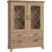 Forte Nepal Vitrine mit 2 Glastüren und 2 Schubladen,