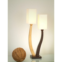 Holländer Tischlampe Quadrangolare 2fl. in Braun/Gold