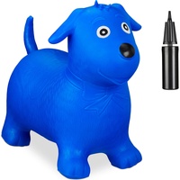Relaxdays Hüpftier Hund blau