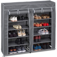 Relaxdays Schuhschrank Stoff, 12 Fächer, 36 Paar Schuhe, Abnehmbarer