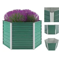 VidaXL Garten-Hochbeet Verzinkter Stahl 129x129x77 cm Grün