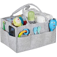 Relaxdays Baby Windel Caddy, 11 Fächer, entnehmbare Trenner, tragbare