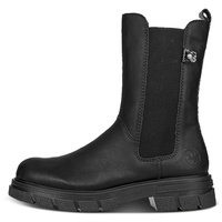 Rieker Chelseaboots, Stiefelette, Blockabsatz, Boots mit breitem Stretcheinsatz, schwarz