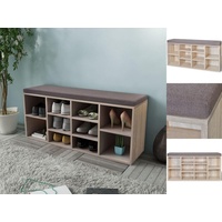 VidaXL Schuhschrank Schuhbank Sitzbank 10 Fächer Eichefarbe