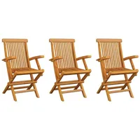 VidaXL Gartenstühle 3 Stk. Massivholz Teak