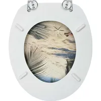 VidaXL Toilettensitz mit Deckel MDF Strand-Design