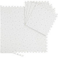 Relaxdays Puzzlematte mit Sternen 8 Stück, eva Schaumstoff, schadstofffrei,
