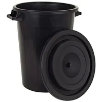 Buri Universaltonne 100L schwarz +Deckel Regentonne Abfallbehälter Müllbehälter Tonne