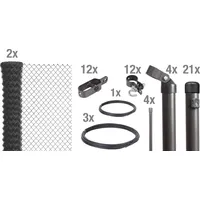 GAH Alberts Maschendrahtzaun Set 0,8 x 5 m anthrazit