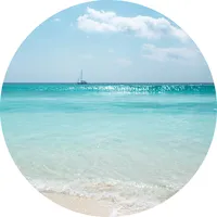KOMAR Fototapete Blau, Weiß, Strand, Tapeten & Wandverkleidungen, Fototapeten