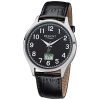 REGENT Herren Armbanduhr Funk FR-272 - Schwarz/Schwarz