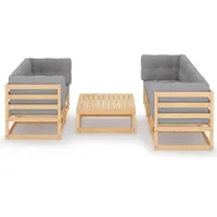 VidaXL Modell 3 Loungeset Kiefer grau