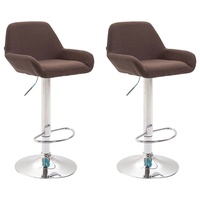 CLP 2er Set Barhocker Braga Stoff braun