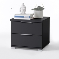 SchlafKONTOR Nachtkommode, mit 2 Schubkästen Schwarz