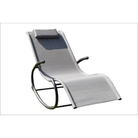 Chillroi CHILLROI® Schaukelgartenstuhl grau Gartenliege Liegestuhl Sonnenliege