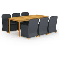 VidaXL Garten-Essgruppe 7-tlg. Dunkelgrau