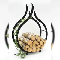 DanDiBo Ambiente Kaminholzregal Flamme Metall 54 x 19 x