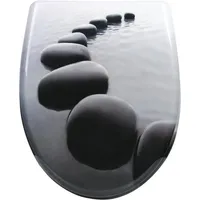 Woltu WC Sitz Duroplast Motiv Steine