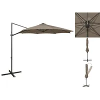 VidaXL Ampelschirm mit Mast und LED Taupe 300 cm
