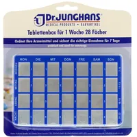 Dr. Junghans Tablettenbox 1 Woche 28 Fächer Schiebedeckel