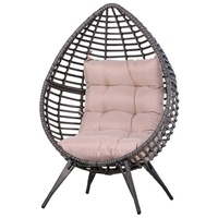 Outsunny Rattansessel in Tropfenform mit Sitzkissen