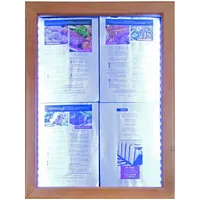 Securit MCS-4A4-WLTE Informationsstand, Glas, Kunststoff, Edelstahl, Holz, Holz,