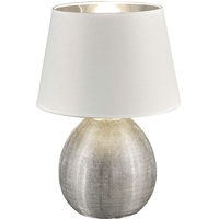 ETC Shop Textil Tisch Leuchte silber weiß Wohn Zimmer