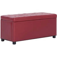 VidaXL Ottoman mit Stauraum 87,5 cm Weinrot Kunstleder