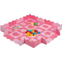 Relaxdays Puzzlematte 52-teilig, eva Schaumstoff, schadstofffrei, 1,4 m2, Spielmatte
