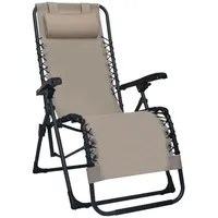 VidaXL Klappbarer Liegestuhl Taupe Textilene