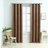 VidaXL Verdunkelungsvorhang Ösen 140 x 225 cm samt beige