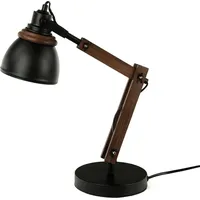 Licht-Erlebnisse | Retro Schreibtischlampe verstellbar Holz Metall noah