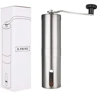 B.PRIME Manuelle Kaffeemühle mit Keramikmahlwerk – Hand-Kaffeemühle aus Edelstahl