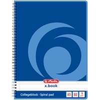 Herlitz Spiralblock, A5, liniert 80 Blatt