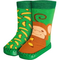 Playshoes Hüttenschuh Affe in Grün | Gr.: 18/19