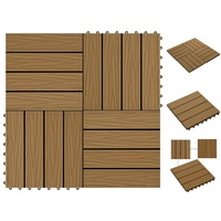 VidaXL 11 Stk. Terrassenfliesen geprägtes WPC 30x30cm 1qm Teak