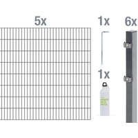 GAH Alberts Doppelstabmattenzaun Set 5 Matten 1,60 x 10