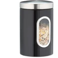 Relaxdays Vorratsdose 17,0 cm hoch schwarz 1,4 l, 1