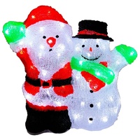 Mojawo Weihnachtsmann Schneemann 90 LEDs kaltweiß Außenbeleuchtung