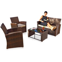 MuCoLa 4tlg. rattansofa Set Sitzgarnitur Gartenmöbel Polyrattan Sofa möbel
