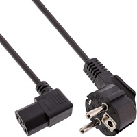 InLine Netzkabel, Schutzkontakt gewinkelt auf Kaltgerätestecker C13 rechts abgewinkelt,