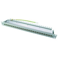 Telegärtner MPP24-HS K Patchpanel Cat6a, 19", 24-Port, grau, 1HE